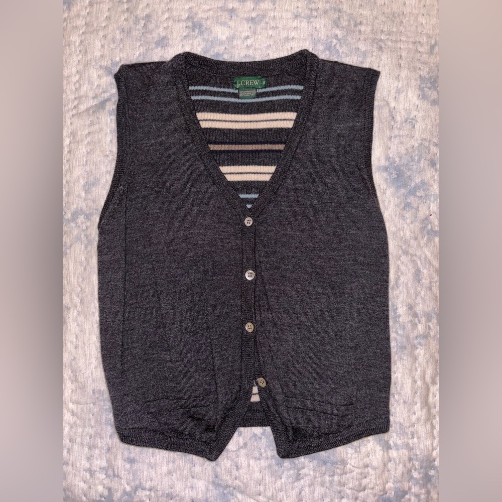 Vintage 90s J. Crew Sweater Vest 100% Merino Wool